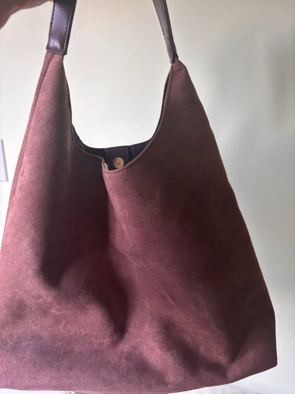 Faux suede bag